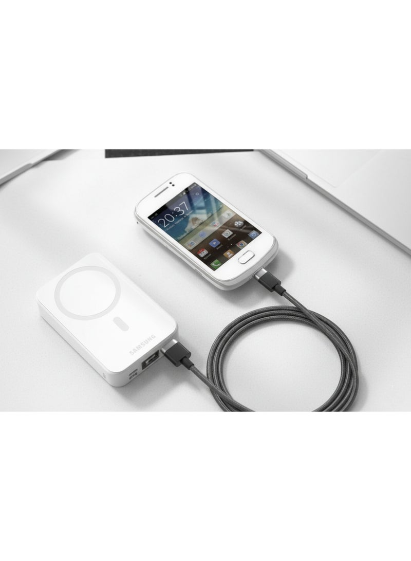 فين ديونز كابل شحن ونقل بيانات سريع USB-A إلى Micro USB بقوة 2 أمبير، كابل متين للهواتف الذكية وبنوك الطاقة - 1 متر - Image 3